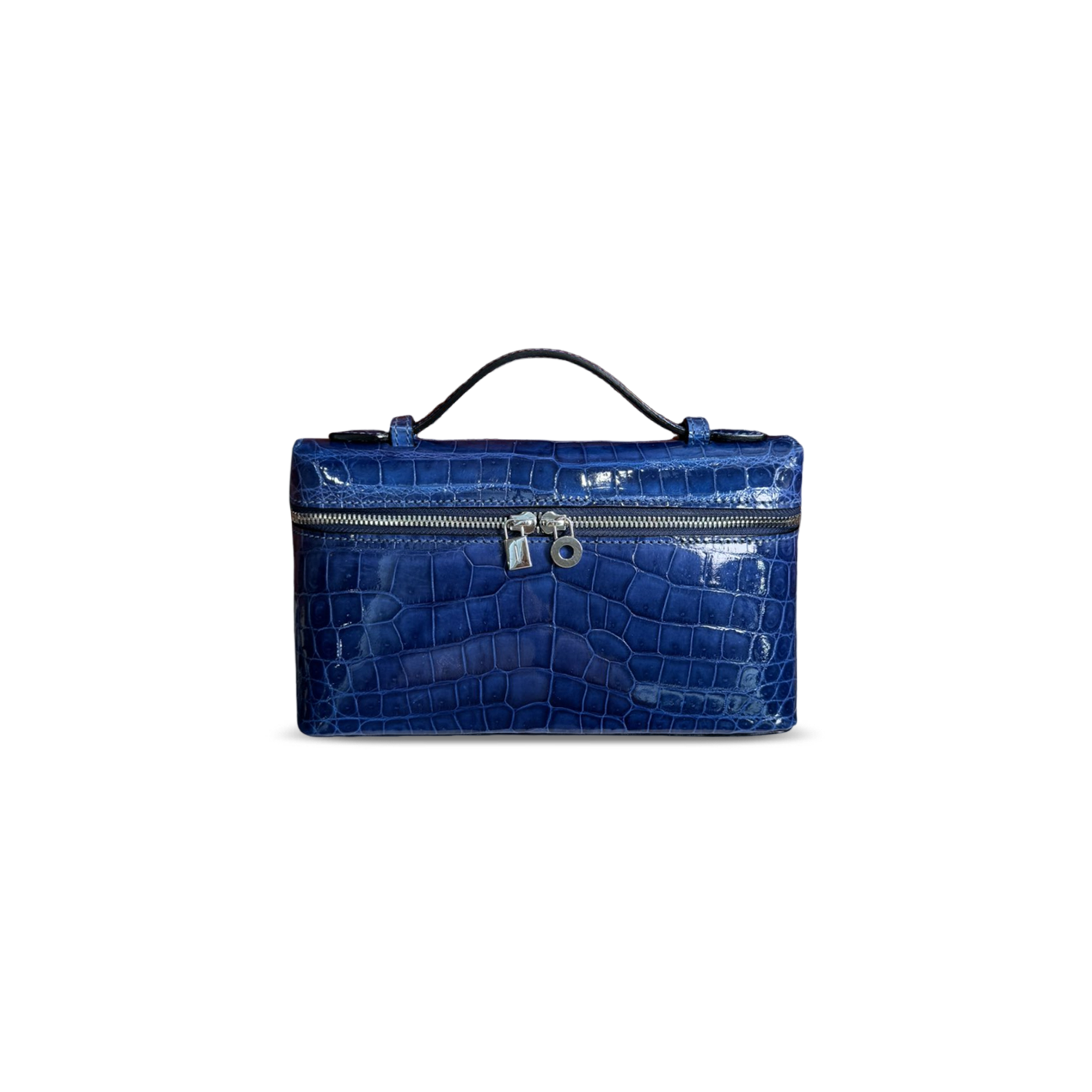 L0r0 P1ana extra pocket l19 crocodile leather (19*11*6.5cm)